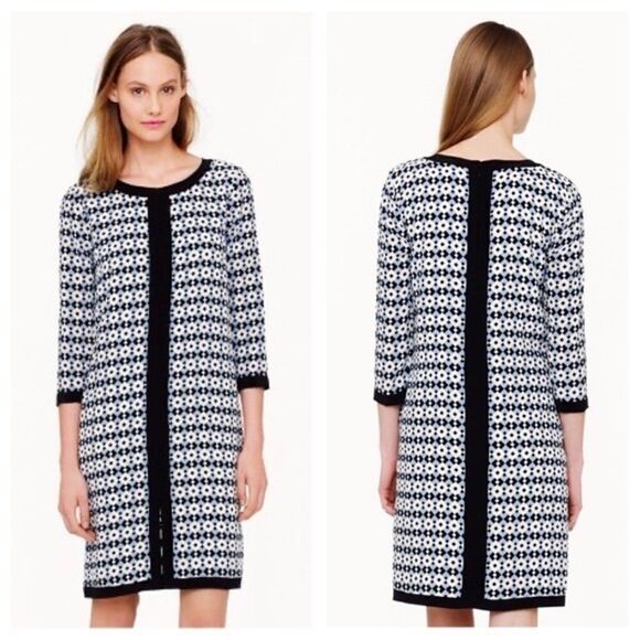 J Crew Geometric Diamond Tile Silk Shift Dress NWT - Picture 1 of 14